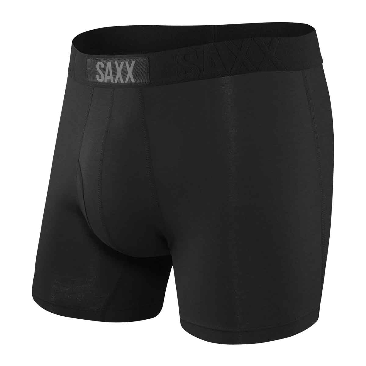 Saxx Ultra Boxer with Fly Men's in Black and Black
